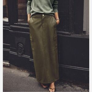 ZARA Leather Olive Green skirt
